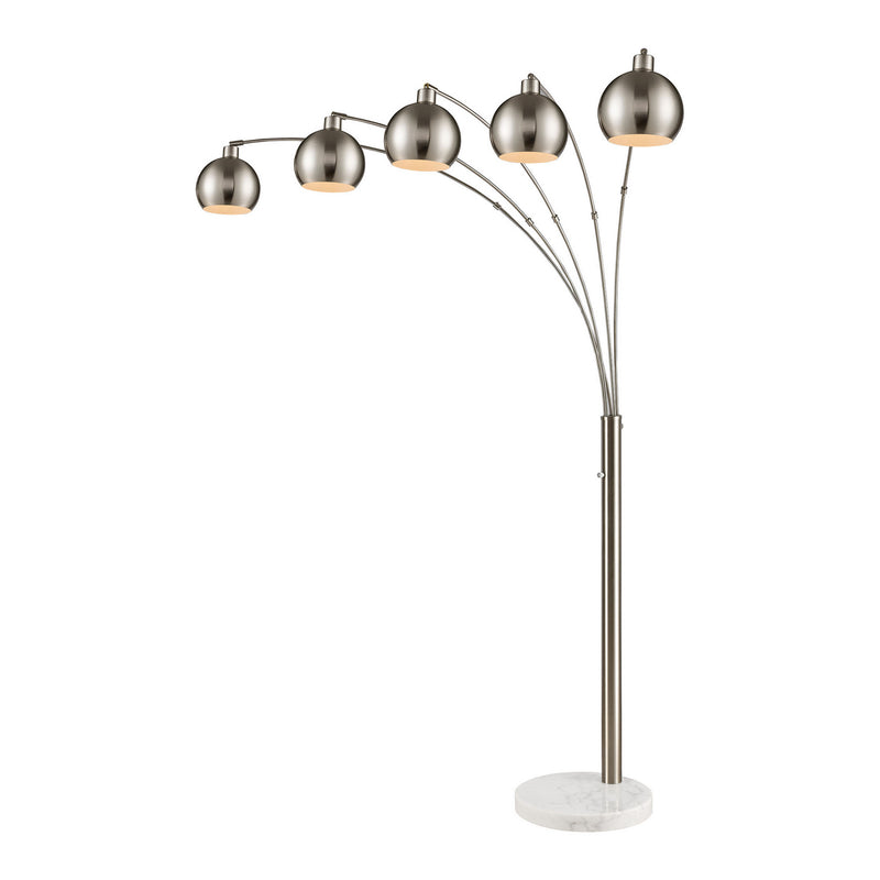 ELK Home - 77102 - Five Light Floor Lamp - Peterborough - Polished Nickel