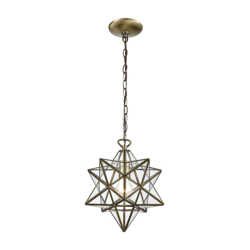 ELK Home - 1145-020 - One Light Mini Pendant - Moravian Star - Antique Brass