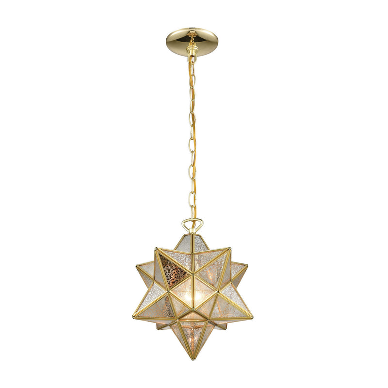 ELK Home - 1145-023 - One Light Mini Pendant - Moravian Star - Antique Brass
