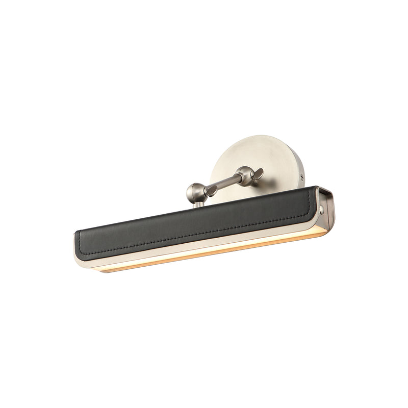 Alora - PL307912ANTL - LED Wall Sconce - Valise Picture - Aged Nickel/Tuxedo Leather