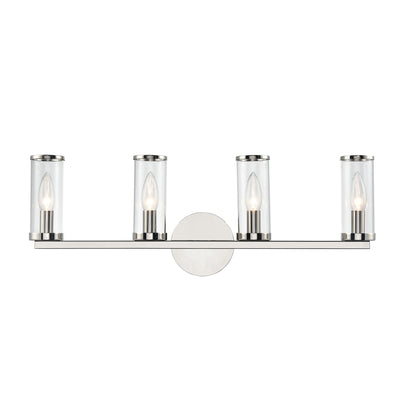 Alora - WV309044PNCG - Four Light Bathroom Fixture - Revolve - Clear Glass/Polished Nickel