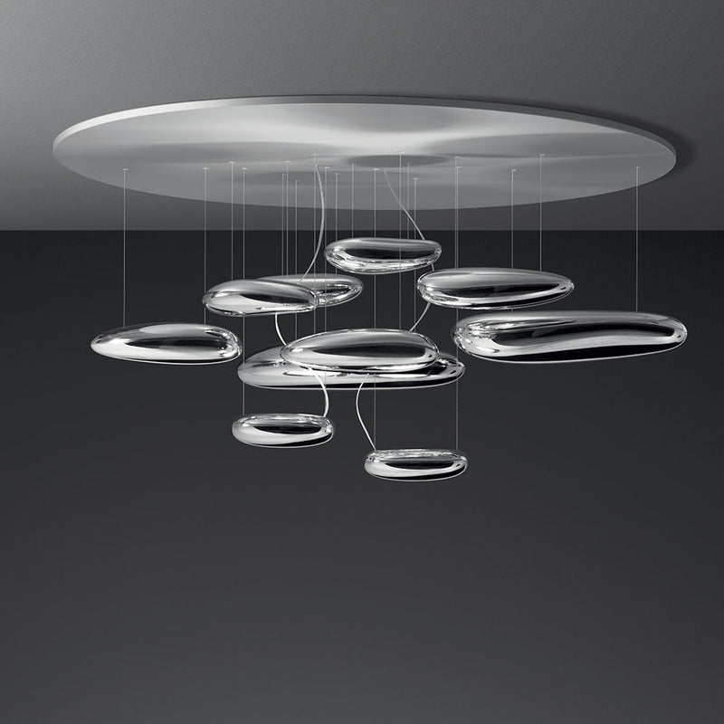 Artemide-Mercury-1366118A-Mercury Ceiling Light-Polished Aluminum (Pebbles)Stainless Steel (Reflector)