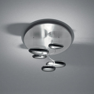 Artemide-Mercury-1476118A-Mercury Mini Ceiling Light-Polished Aluminum (Pebbles)Stainless Steel (Reflector)