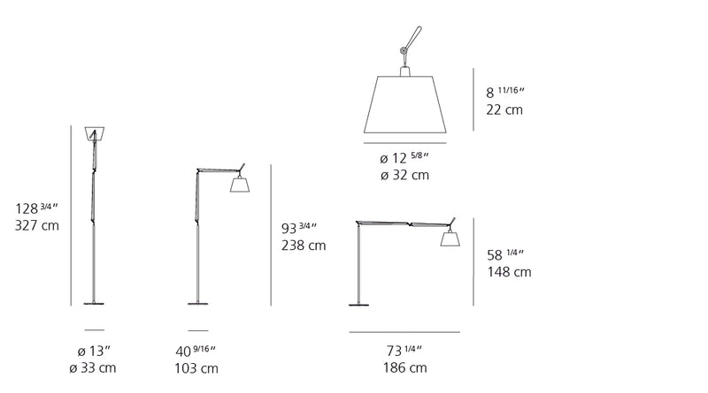 Artemide-Tolomeo-TLM2106-Tolomeo Mega LED Floor Lamp-Black