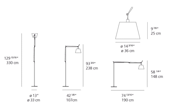 Artemide-Tolomeo-TLM2107-Tolomeo Mega LED Floor Lamp-Black