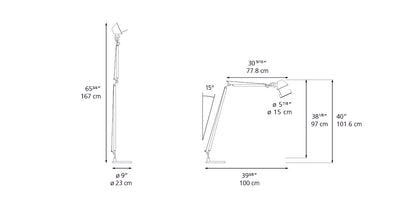 Artemide-Tolomeo-TLR0103-Tolomeo Reading Floor Lamp-Aluminum