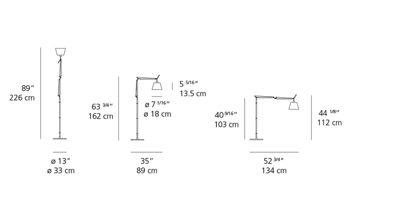 Artemide-Tolomeo-TLS0110-Tolomeo Floor Lamp-Aluminum/Parchment