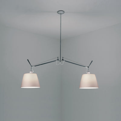 Artemide-Tolomeo-TOL1000-Tolomeo Double Shade Suspension-Aluminum/Parchment