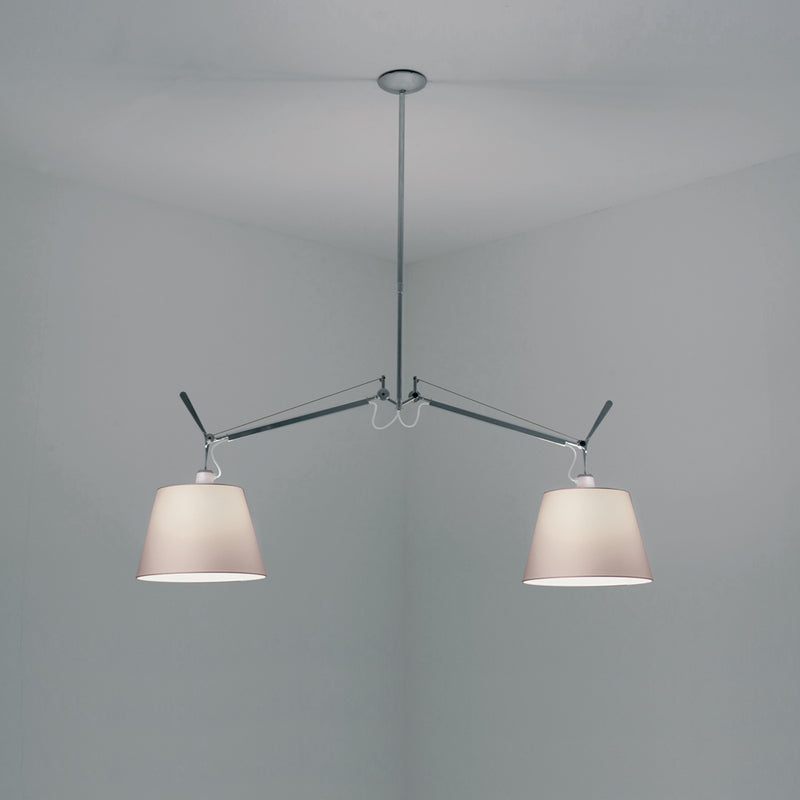 Artemide-Tolomeo-TOL1000-Tolomeo Double Shade Suspension-Aluminum/Parchment