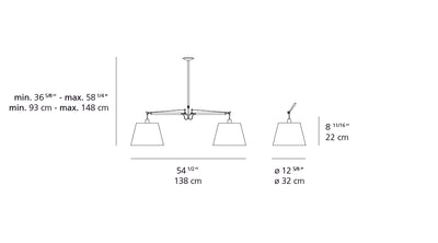 Artemide-Tolomeo-TOL1048-Tolomeo Double Shade Suspension-Aluminum/Black