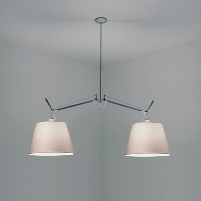 Artemide-Tolomeo-TOL1004-Tolomeo Double Shade Suspension-Aluminum/Parchment