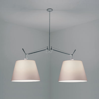 Artemide-Tolomeo-TOL1006-Tolomeo Double Shade Suspension-Aluminum/Parchment