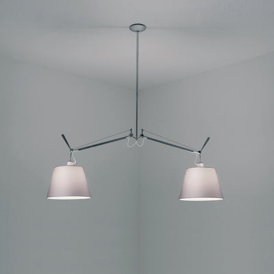 Artemide-Tolomeo-TOL1010-Tolomeo Double Shade Suspension-Aluminum/Silver Fiber