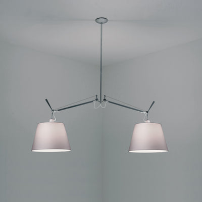 Artemide-Tolomeo-TOL1012-Tolomeo Double Shade Suspension-Aluminum/Silver Fiber