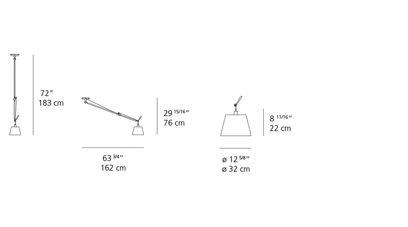 Artemide-Tolomeo-TOL1054-Tolomeo Off Center Suspension-Black/Polished Aluminum