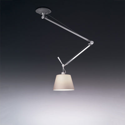 Artemide-Tolomeo-TOL1027-Tolomeo Off Center Suspension-Parchment/Polished Aluminum