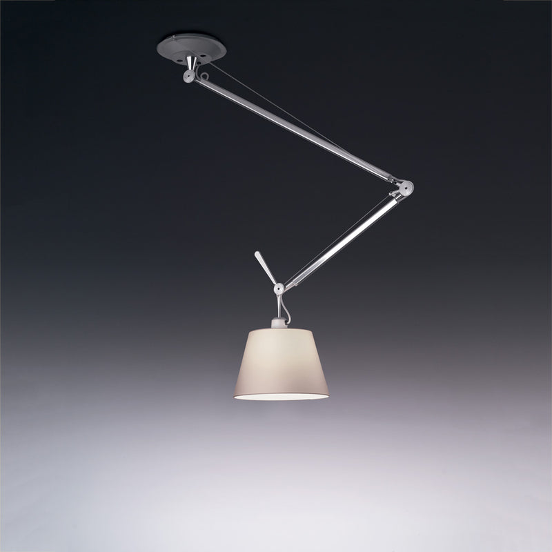 Artemide-Tolomeo-TOL1027-Tolomeo Off Center Suspension-Parchment/Polished Aluminum