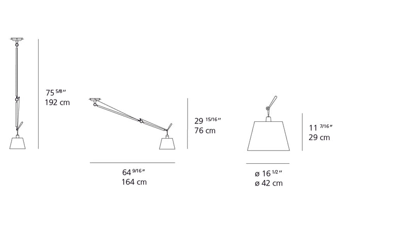 Artemide-Tolomeo-TOL1058-Tolomeo Off Center Suspension-Black/Polished Aluminum