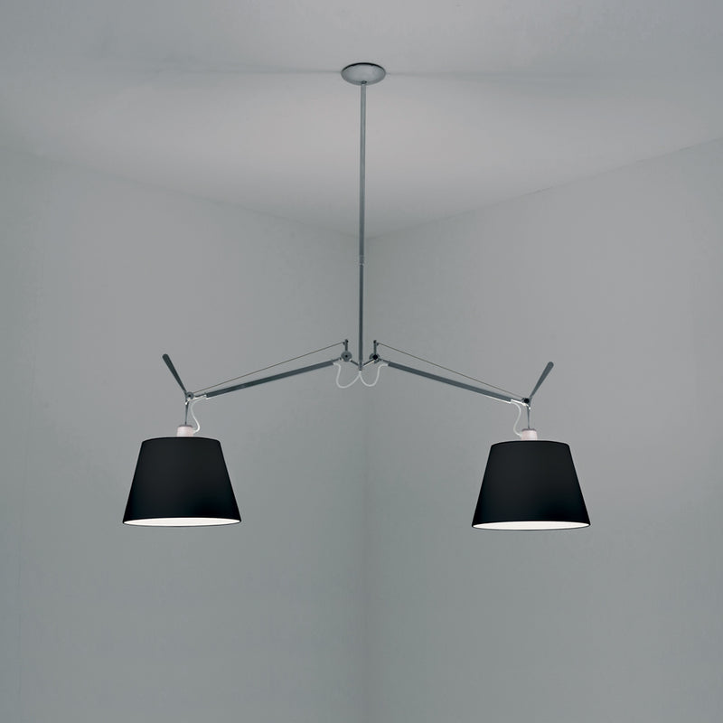 Artemide-Tolomeo-TOL1048-Tolomeo Double Shade Suspension-Aluminum/Black