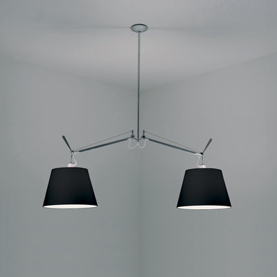 Artemide-Tolomeo-TOL1050-Tolomeo Double Shade Suspension-Aluminum/Black