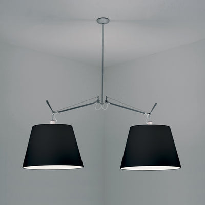 Artemide-Tolomeo-TOL1052-Tolomeo Double Shade Suspension-Aluminum/Black