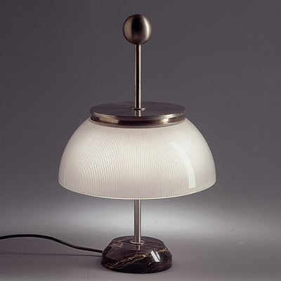 Artemide-Alfa-0026015A-Alfa Table Lamp-White Glass (Diffuser) Black Marble (Base)