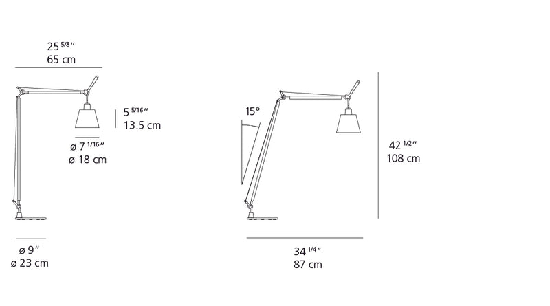 Artemide-Tolomeo-TLS0102-Tolomeo Reading Floor Lamp-Aluminum/Silver Fiber