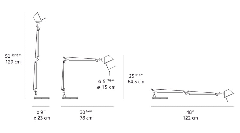 Artemide-Tolomeo-TOL0006-Tolomeo 9 Inch Classic Table Lamp-Aluminum