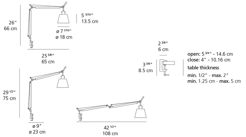 Artemide-Tolomeo-TLS0002-Tolomeo Table Lamp With Shade-Aluminum/Parchment