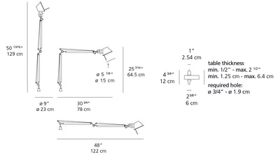 Artemide-Tolomeo-TOL0036-Tolomeo 9 Inch Classic Table Lamp-Aluminum