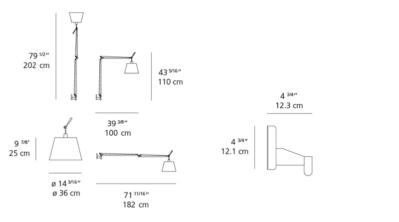 Artemide-Tolomeo-TLM1107-Tolomeo Mega Wall Lamp-Black