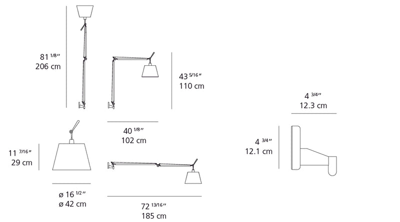 Artemide-Tolomeo-TLM1108-Tolomeo Mega Wall Lamp-Black