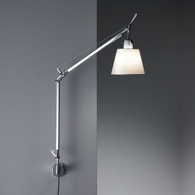 Artemide-Tolomeo-TLS1100-Tolomeo Wall with Shade-Aluminum/Parchment