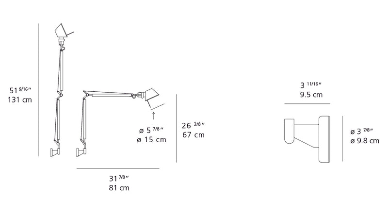 Artemide-Tolomeo-TOL1110-Tolomeo Classic Wall Light-Aluminum