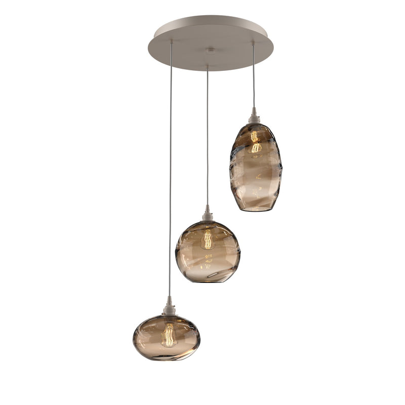 Hammerton Studio - CHB0048-03-BS-OB-C01-E2 - Three Light Multi-Port - Misto - Metallic Beige Silver