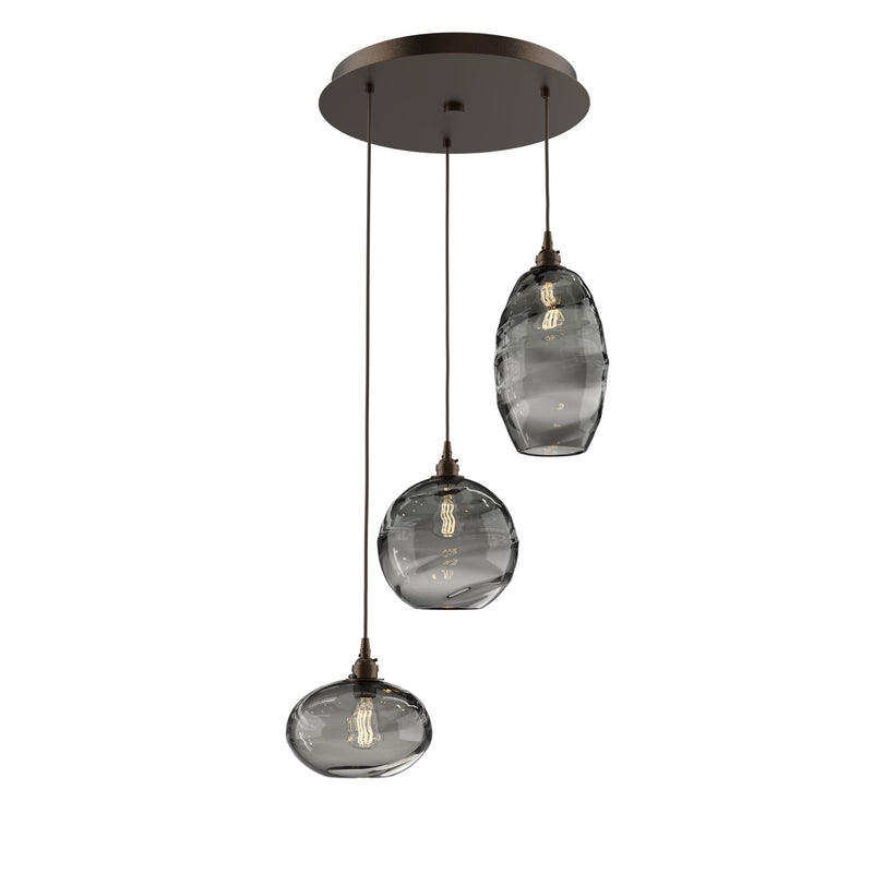 Hammerton Studio - CHB0048-03-FB-OS-C01-E2 - Three Light Multi-Port - Misto - Flat Bronze