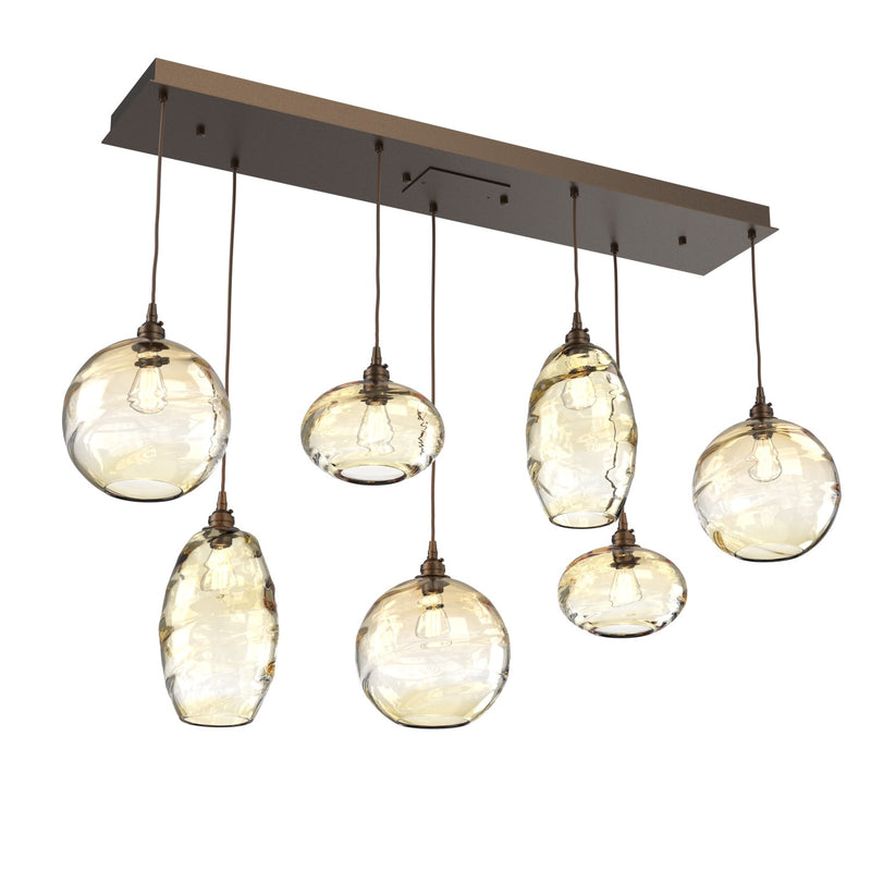 Hammerton Studio - PLB0048-07-FB-OA-C01-E2 - Seven Light Multi-Port - Misto - Flat Bronze