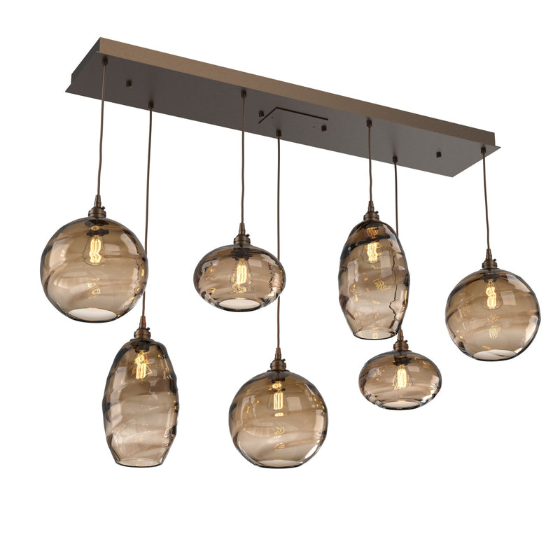 Hammerton Studio - PLB0048-07-FB-OB-C01-E2 - Seven Light Multi-Port - Misto - Flat Bronze