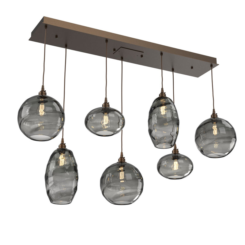 Hammerton Studio - PLB0048-07-FB-OS-C01-E2 - Seven Light Multi-Port - Misto - Flat Bronze