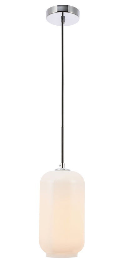 Elegant Lighting - LD2277C - One Light Pendant - Collier - Chrome And Frosted White Glass