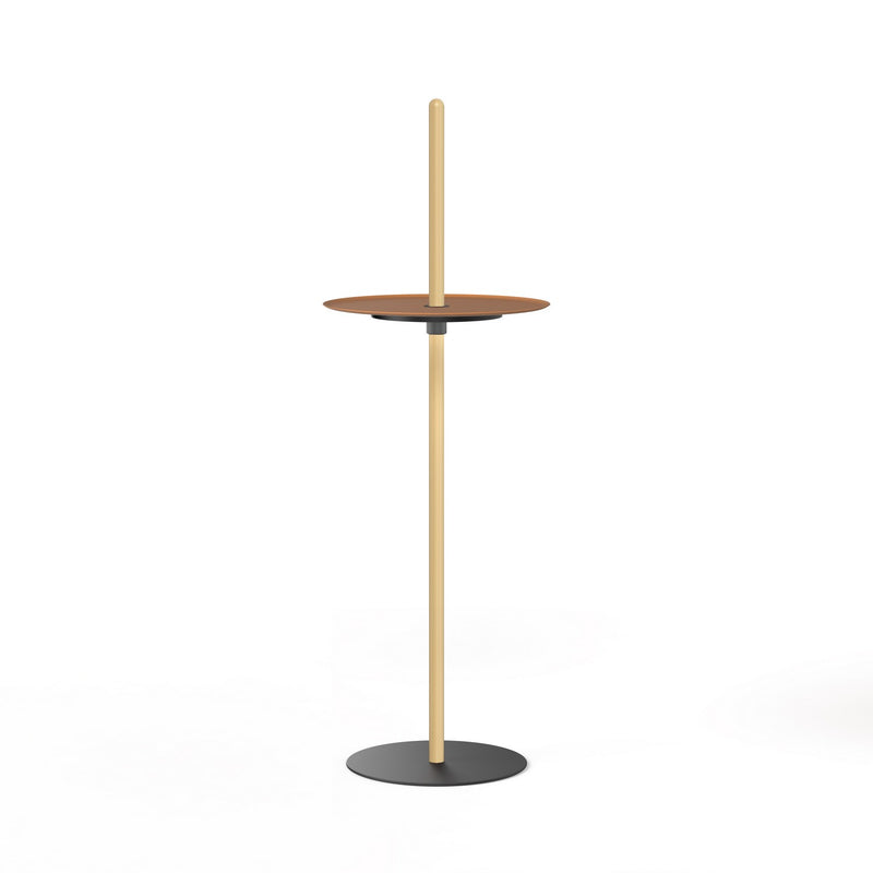 Pablo Designs - NIVE PED LRG OAK TER - LED Pedestal - Nivel - White Oak/Terracotta