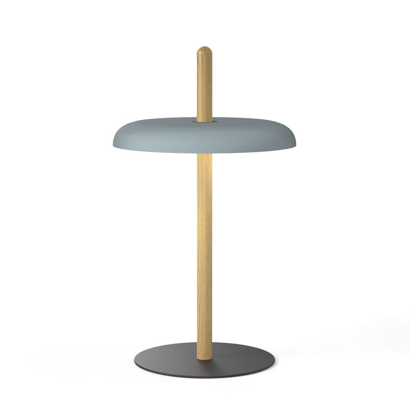 Pablo Designs - NIVE TBL OAK BLU - LED Table - Nivel - Oak with/Blue