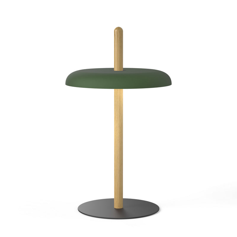 Pablo Designs - NIVE TBL OAK GRN - LED Table - Nivel - Oak with/Green