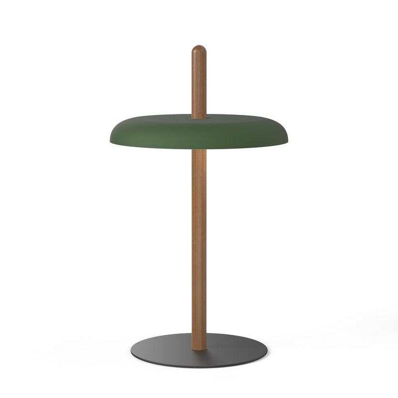Pablo Designs - NIVE TBL WAL GRN - LED Table - Nivel - Walnut with/Green
